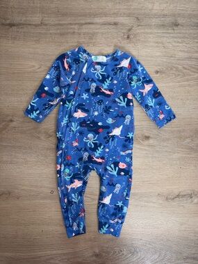 Ocean Friends Blue Kids Zip-Front Pajama Set
